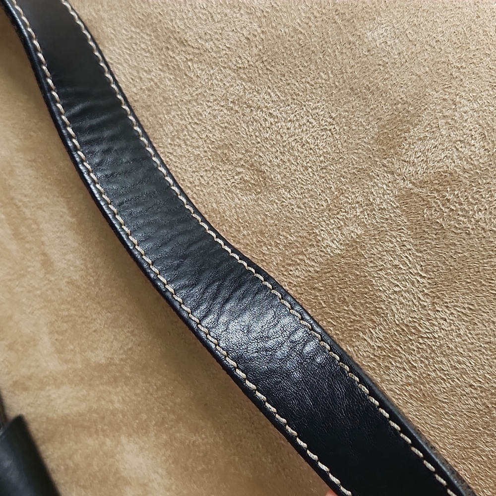 Dooney and Bourke ❤️ ring flap dark Grey canvas black leather shoulder bag - Picture 10 of 17